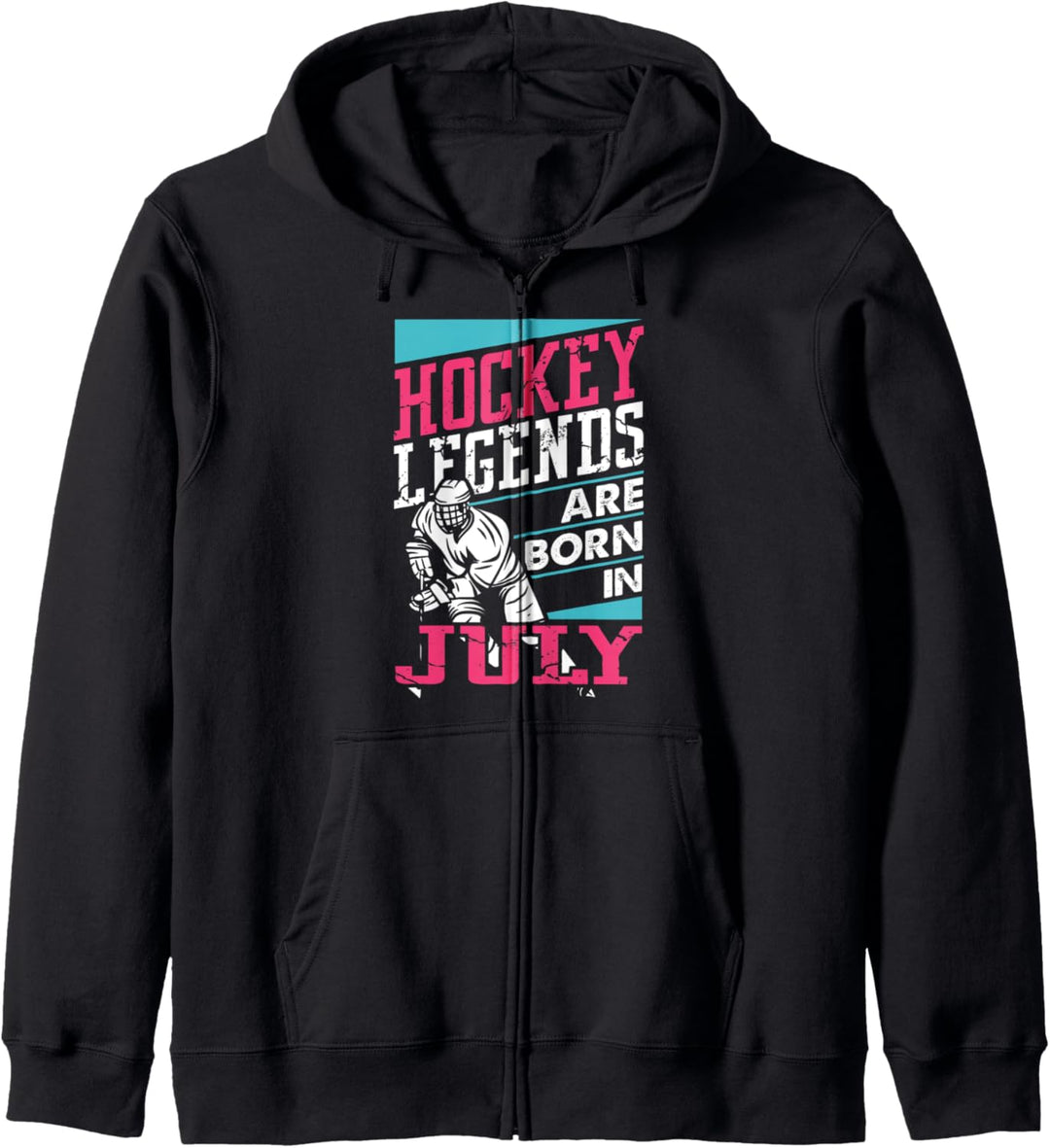 Hockey Legends Are Born In July Gift Vintage Birthday Player Kapuzenjacke