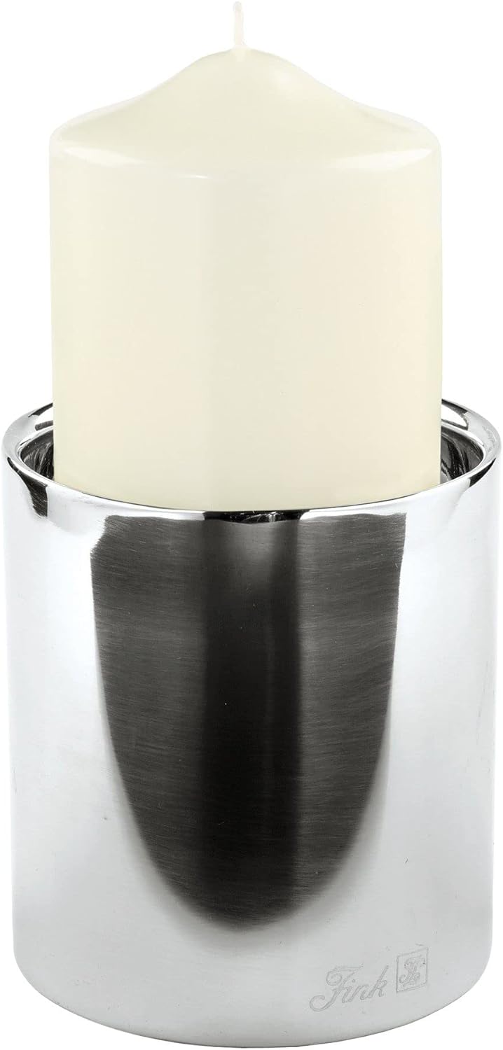 Fink Sobrio Stumpenhalter, Edelstahl, Silber, 11 x 11 x 10 cm 11 x 11 x 10 cm Silber, 11 x 11 x 10 c