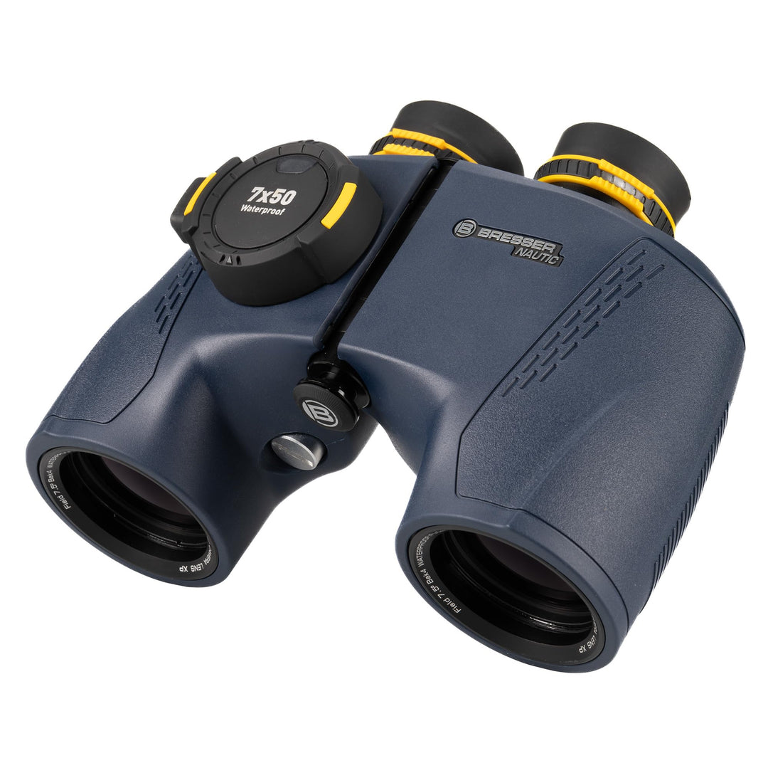 Bresser Fernglas Nautic 7x50 Gen II mit beleuchtetem Kompass, Entfernungs- und Grössenberechnung, Ne