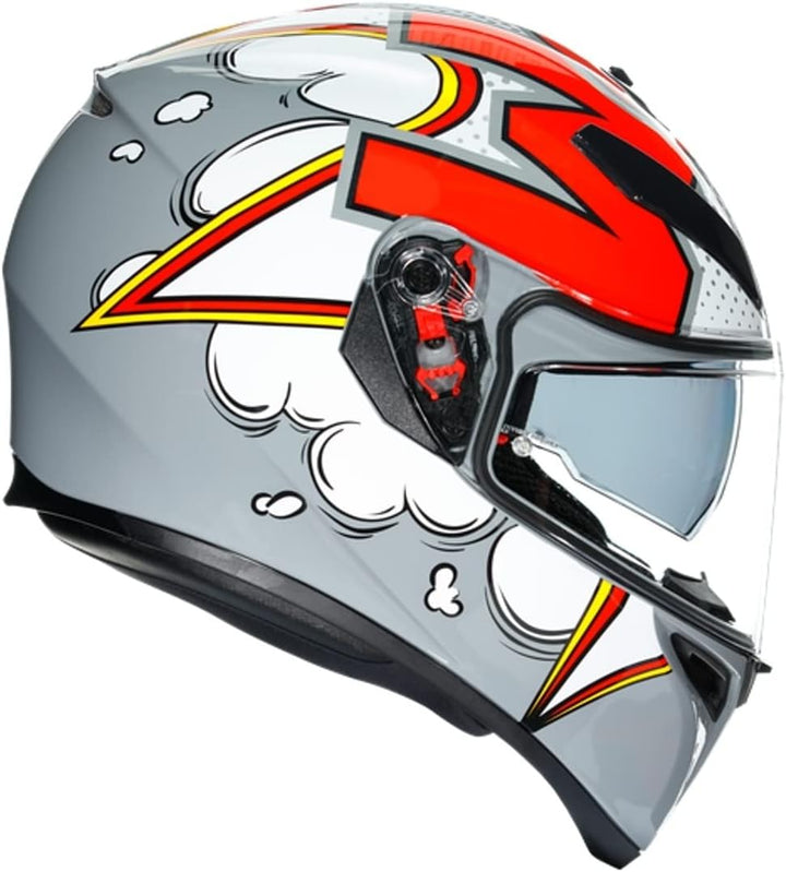 AGV CASCO K3 SV MULTI MPLK S BUBBLE GREY/WHITE/RED, S BUBBLE GREY/WHITE/RED