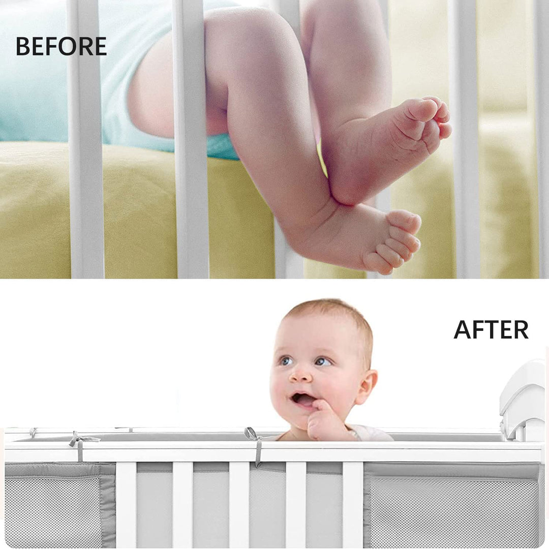 Bettumrandung Babybett,Baby Nestchen Bettumrandung,Kopfumrandung Babybett,Babybett Atmungsaktiver Ko