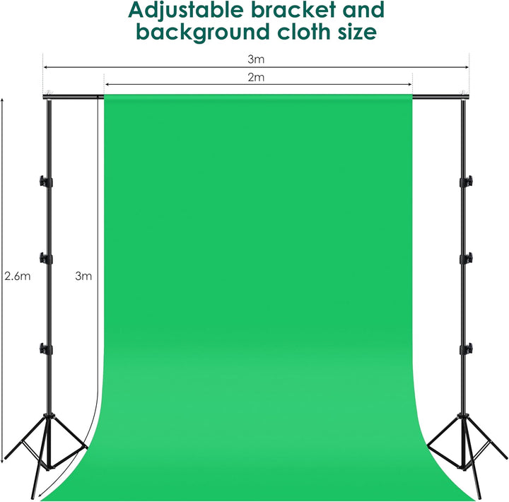 2 Stück Softbox Set, LED Softboxen Profi Fotostudio Set, 2,6 x 3 m Hintergrund mit Lampenstativ, Wei