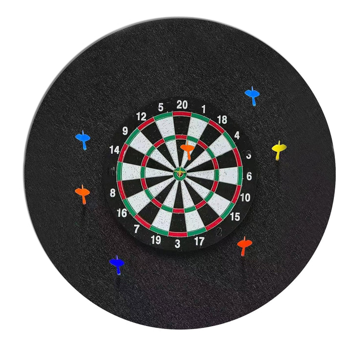 Dartboard-Wandschutz, 60 x 60 cm rundes Filz-Wandschutz-Dartboard mit Haken und Schlaufen auf der Rü