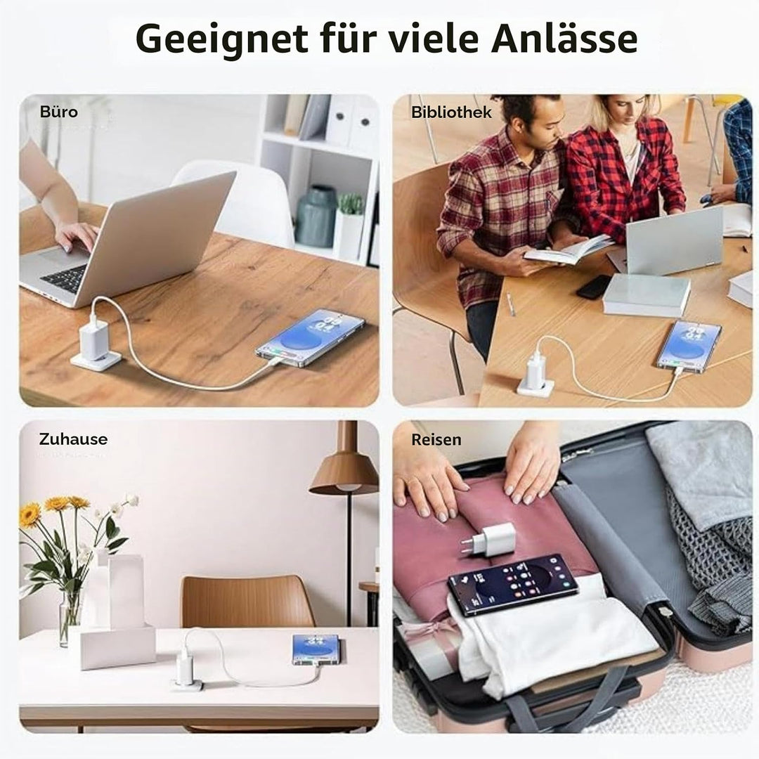 4er-Pack USB C 25W Ladegerät Ladekabel, Schnellladegerät PD3.0 Stecker Typ C, 25W USB C Handy Netzte