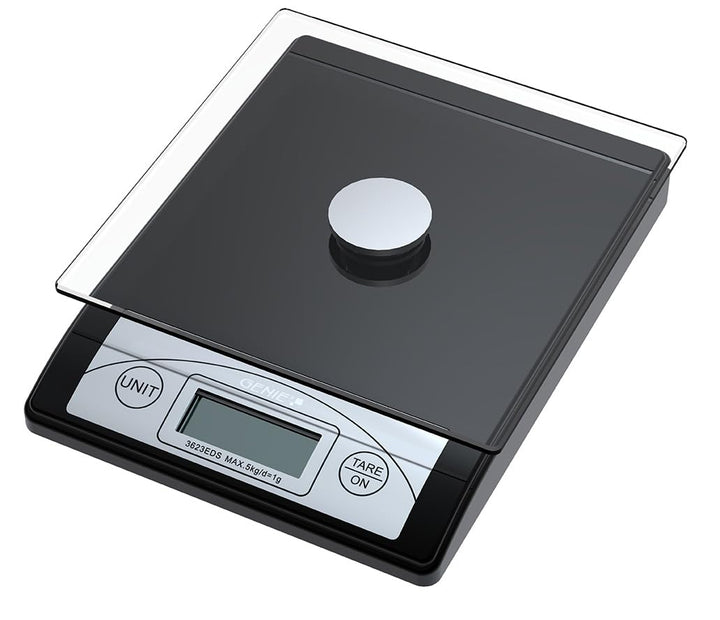 Genie 3623 EDS Digitale Briefwaage (von 1 g bis 5000 g; aus robustem Kunststoff inkl. Glasteller; LC