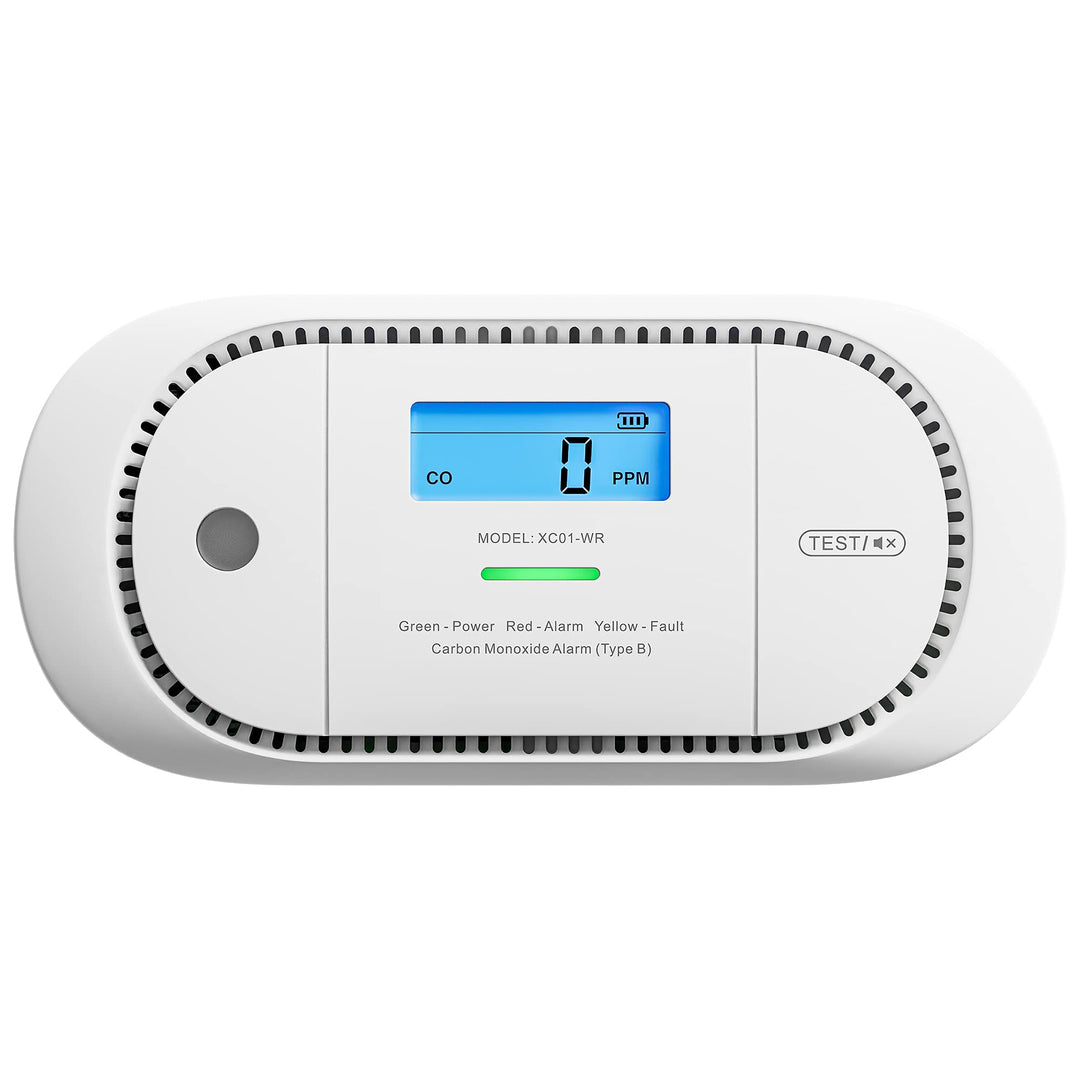 X-Sense Funkvernetzter CO Melder mit austauschbarer Batterie, Kohlenmonoxid Melder, LCD-Display und
