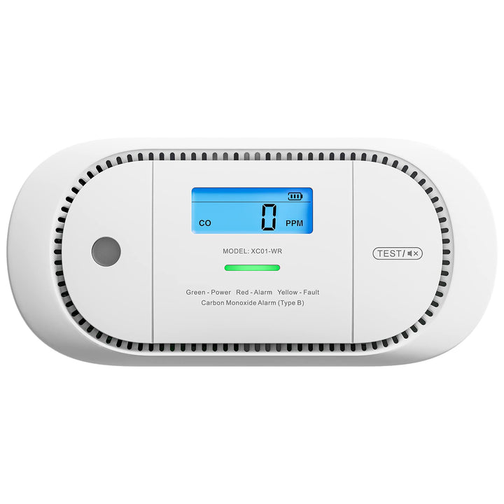 X-Sense Funkvernetzter CO Melder mit austauschbarer Batterie, Kohlenmonoxid Melder, LCD-Display und
