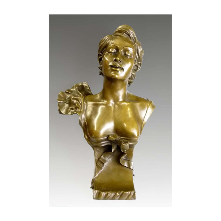 Kunst & Ambiente - Auguste Moreau - Jugendstil Frauen Büste in Bronze - signiert - Deko Figur - Wohn