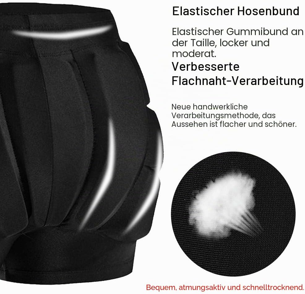 Anwangda Gepolsterte Shorts, Radsport Kurze Schutz Shorts, Hüftschutz 3D Gepolsterte Shorts für Skat