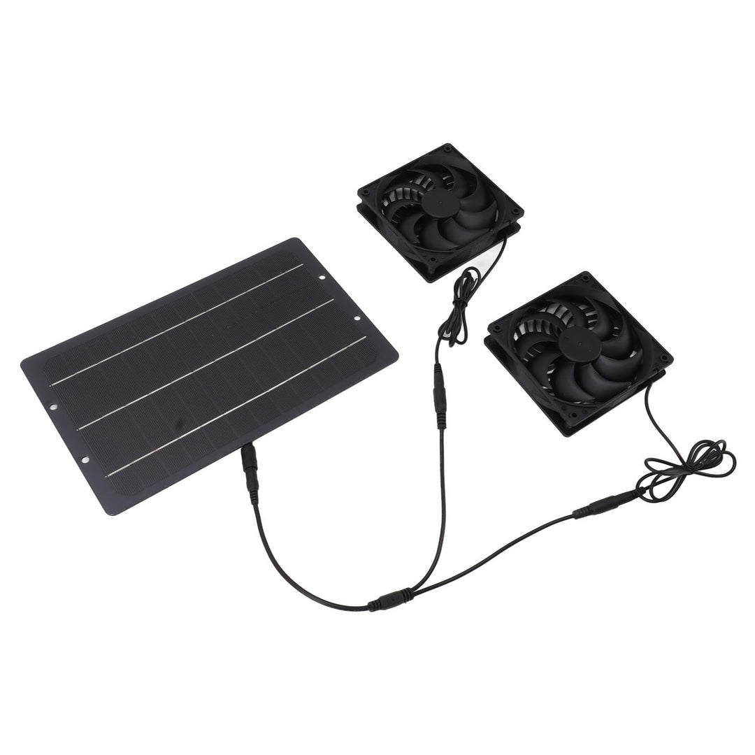 10 W Solarpanel Lüfter Set Wettermüster Doppelt Abluftventilator mit Solarkraft für Hühnerstall Gewä