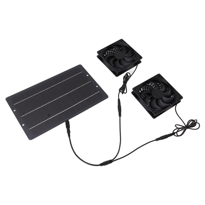10 W Solarpanel Lüfter Set Wettermüster Doppelt Abluftventilator mit Solarkraft für Hühnerstall Gewä