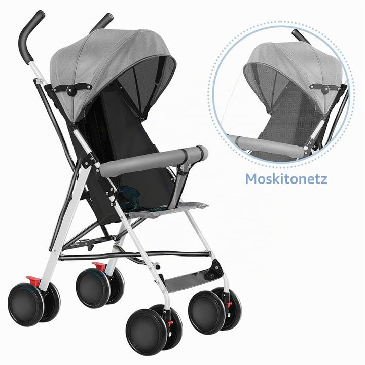 MUL-BOUTIQU Kinderwagen, Liegebuggy,Federleichter Reisebuggy 4.5 kg, Drehbare Vorderräder, für Kinde