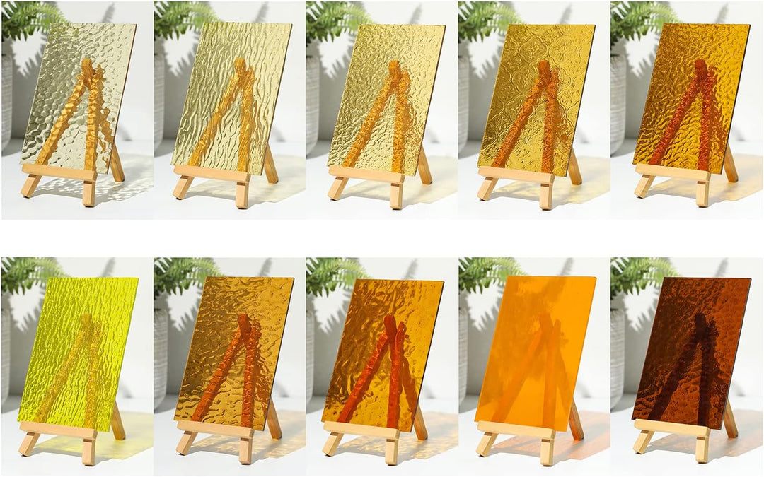 Lanyani 10 Blatt transparente Buntglasplatten, 10,2 x 15,2 cm, farbiges strukturiertes Kathedralglas