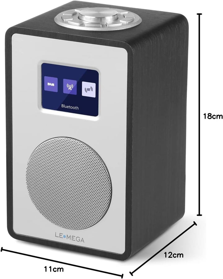 LEMEGA CR4 DAB/DAB+ und UKW Digitalradio,Bluetooth Lautsprecher, DAB Radio,Doppelwecker,Küchen/Schla