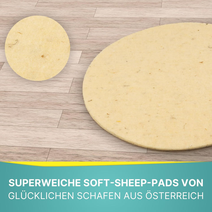 HPS® Sparset - 10-Stück- Wollpads -Parkett nachölen - Polierpad Ø30cm - Polierbad für geöltes, versi
