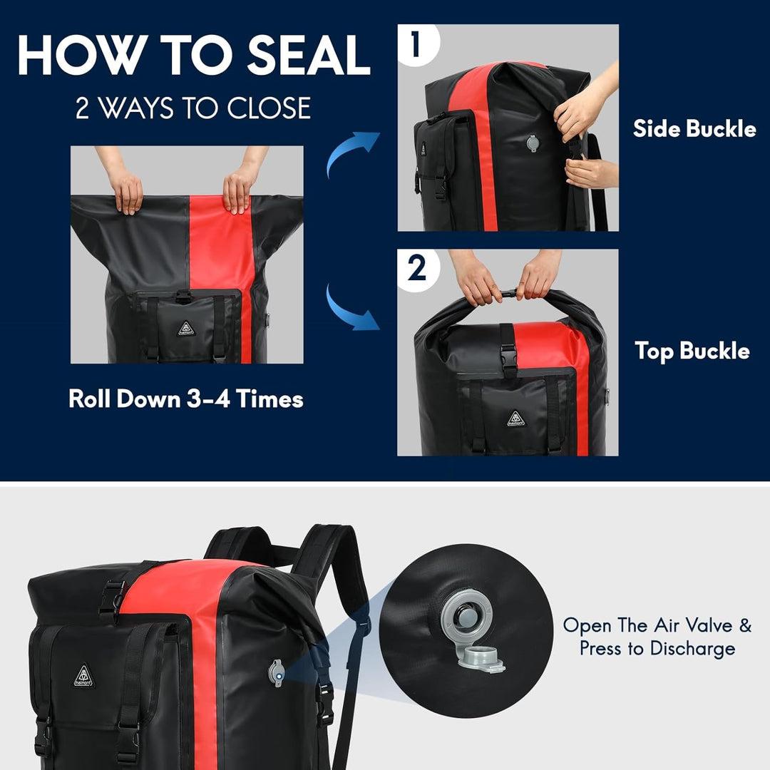 Haimont Wasserdichte Drybag Rucksack Gross Kapazität IPX7 Schwimmend Trockentasche für Camping Wande