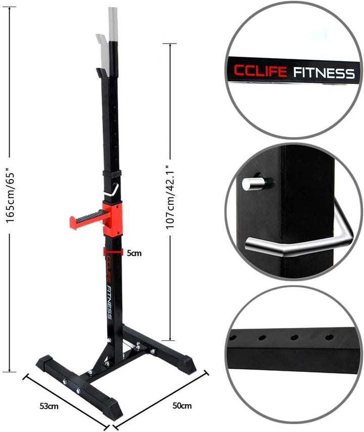 CCLIFE Squat Rack Verstellbare Kniebeugenständer Langhantelablage Höhenverstellbarer Multi-Funktions