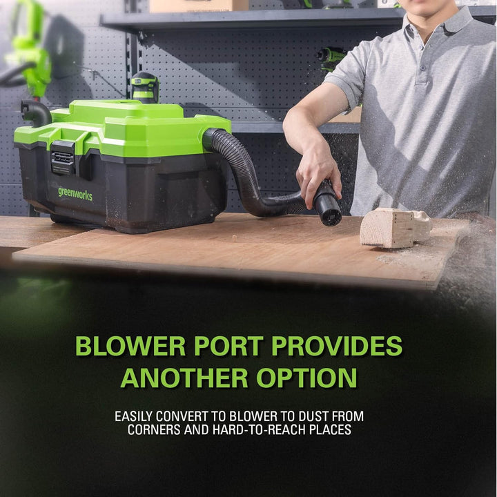 Greenworks Tools G24WDV 01-000004700407, 24V Wet/Dry Shop Vacuum, green,grey,black Nur Werkzeug, Nur