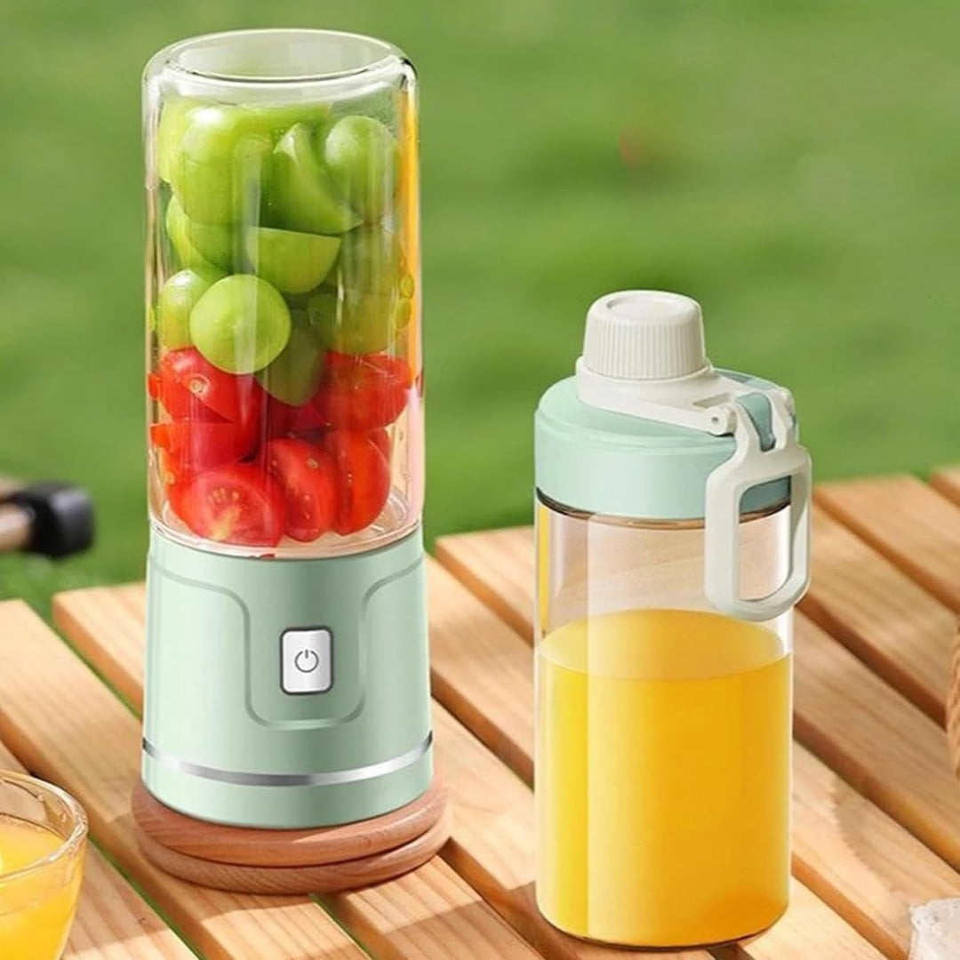 Tragbarer USB-Smoothie-Mixer mit 450ml Glasbecher: Perfekter Mini-Mixer für frische Säfte, Shakes, S