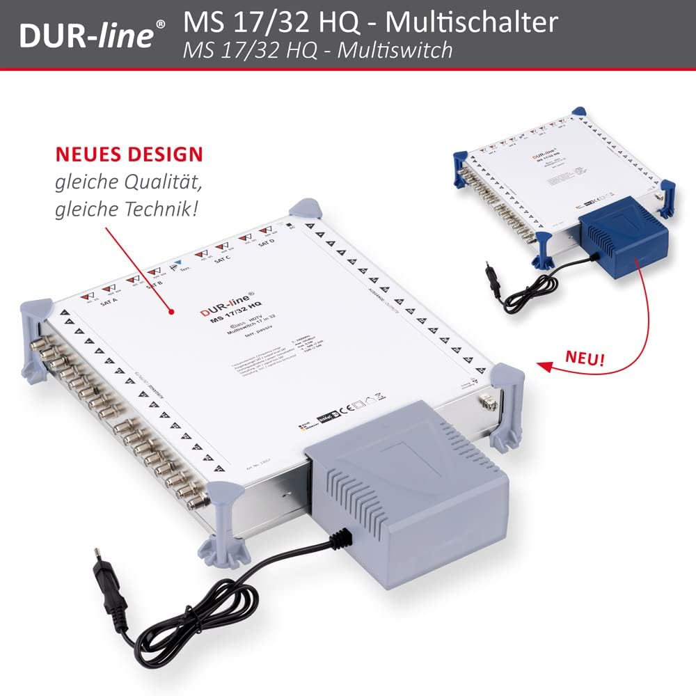 DUR-line MS 17/32 HQ - Multischalter - Made in Germany - SAT Multischalter für 32 Teilnehmer/TV - st