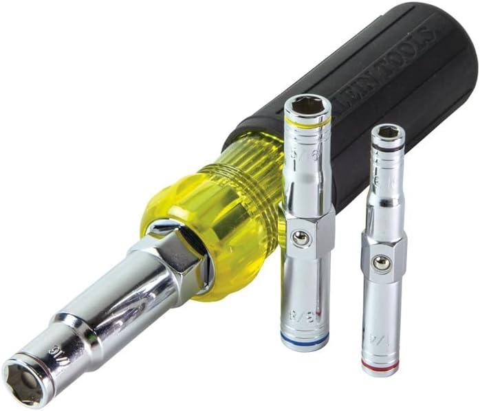 KLEIN TOOLS Steckschlüssel-Set, 6-in-1-Multi-Steckschlüssel-Set, robust, hohler Schaft, Sechskant-Gr