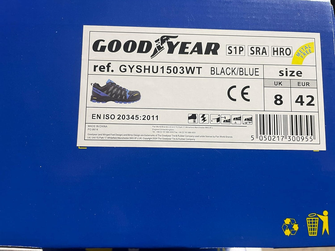 Goodyear S1P/SRA/HRO Herren Metallfreie Zehen- und Zwischensohlen-Sicherheitstrainer aus Verbundwerk