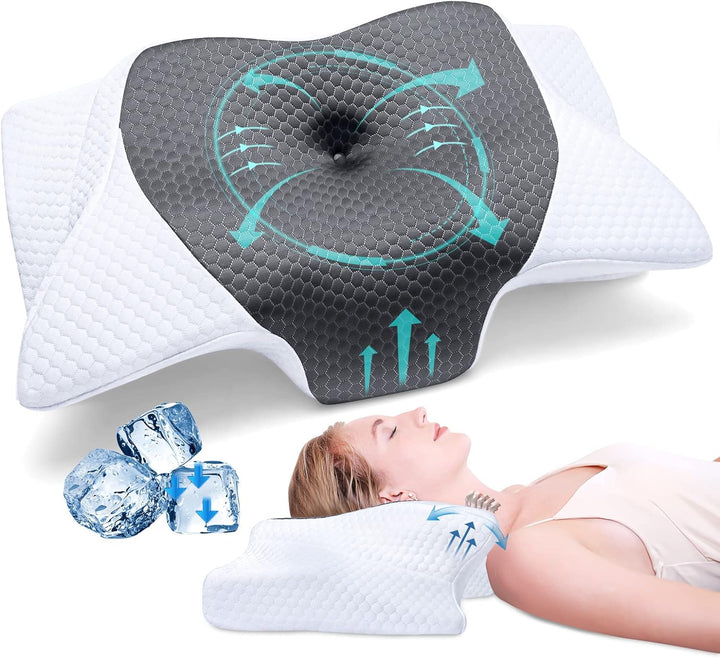 SAHEYER Ergonomisches Nackenkissen, Memory-Schaum Kopfkissen Seitenschläferkissen Orthopädisches Nac