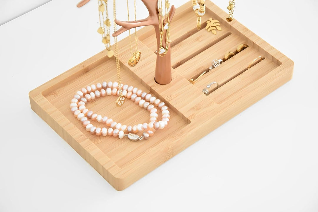 Schmuckbaum Weiss Gold, Schmuckhalter Weiss, Schmuckständer Schwarz, Schmuckaufbewahrung Rose Gold W