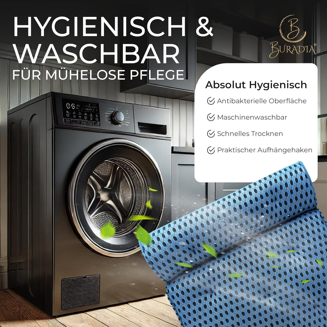 Badewannenkissen inkl. Wäschenetz - Ultimativer Komfort und Entspannung mit neuester Air Mesh Techno
