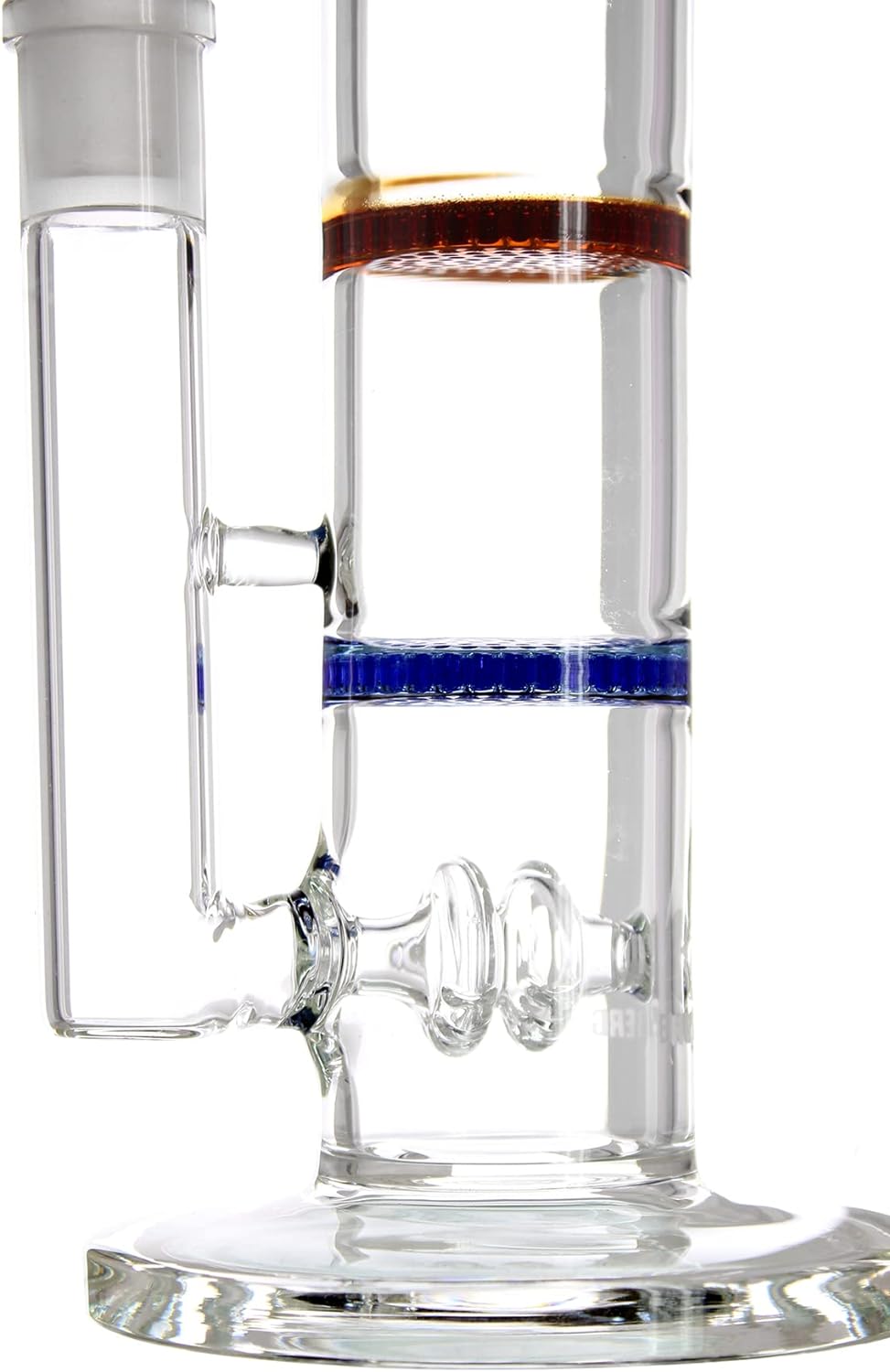 Heisenberg Old School Glasbong Color-Line 56cm mit 3x Honeycomb-Perkolator und Eiskerben