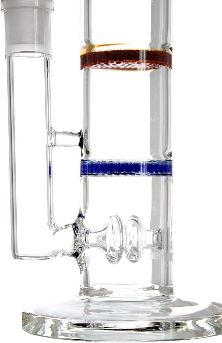 Heisenberg Old School Glasbong Color-Line 56cm mit 3x Honeycomb-Perkolator und Eiskerben