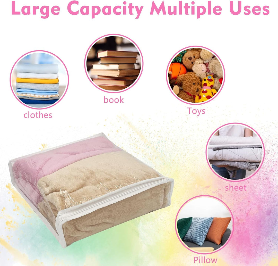 20 Pack Klare Vinyl-Kleideraufbewahrungstaschen mit Reissverschluss,26 x 26 x 6 cm,Faltbare Plastiks