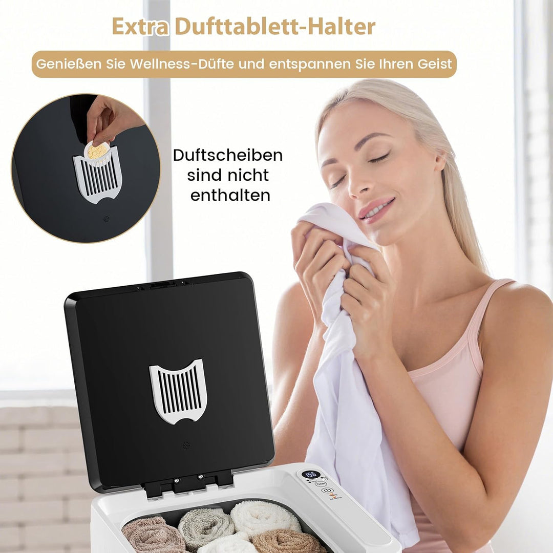 COSTWAY 23L Handtuchwärmer, Towel Warmer mit 6-stufigem Timer & LED Anzeige, Temperatur bis zu 125 °