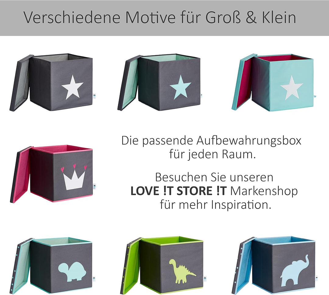 LOVE IT STORE IT Aufbewahrungsbox mit Deckel - Kallax Einsatz aus Stoff - Verstärkt mit Holz, belast