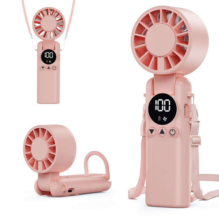AILBTON Handventilator klein &amp; stark, 6000mAh Akku, 1-199 Stufen, Tragbarer Nackenventilator mit Ban