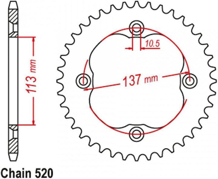 JT Sprockets Antriebskranz für Quad Suzuki 400 LT-Z 2009-2017 JTR1760.36 / 36dts P520 Al 113 Neu
