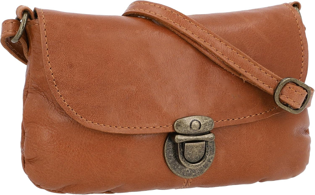 Gusti Umhängetasche Leder-Rona Handtasche Freizeittasche kleine Tasche Schultertasche Damen Ledertas