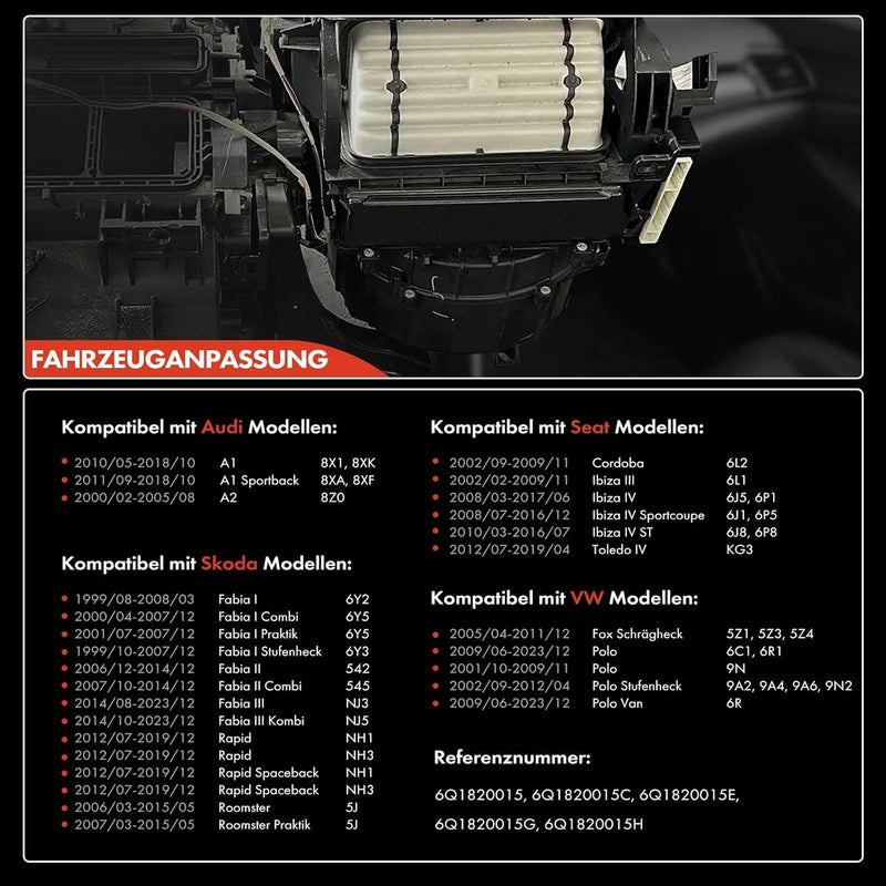 Frankberg Gebläsemotor Kompatibel mit C-Max DM2 1.6L-2.0L 2007-2010 Innenraumgebläse Focus C-Max DM2