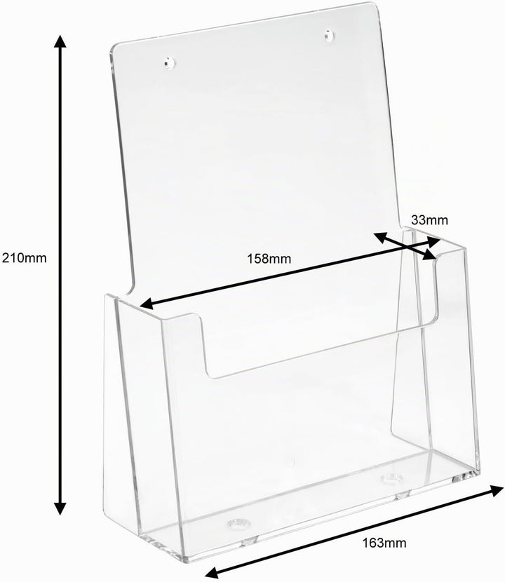 Zeigis 5 Stück DIN A5 Prospekthalter/Prospektständer im Hochformat | 5er Set, Zeigis, glasklar und f