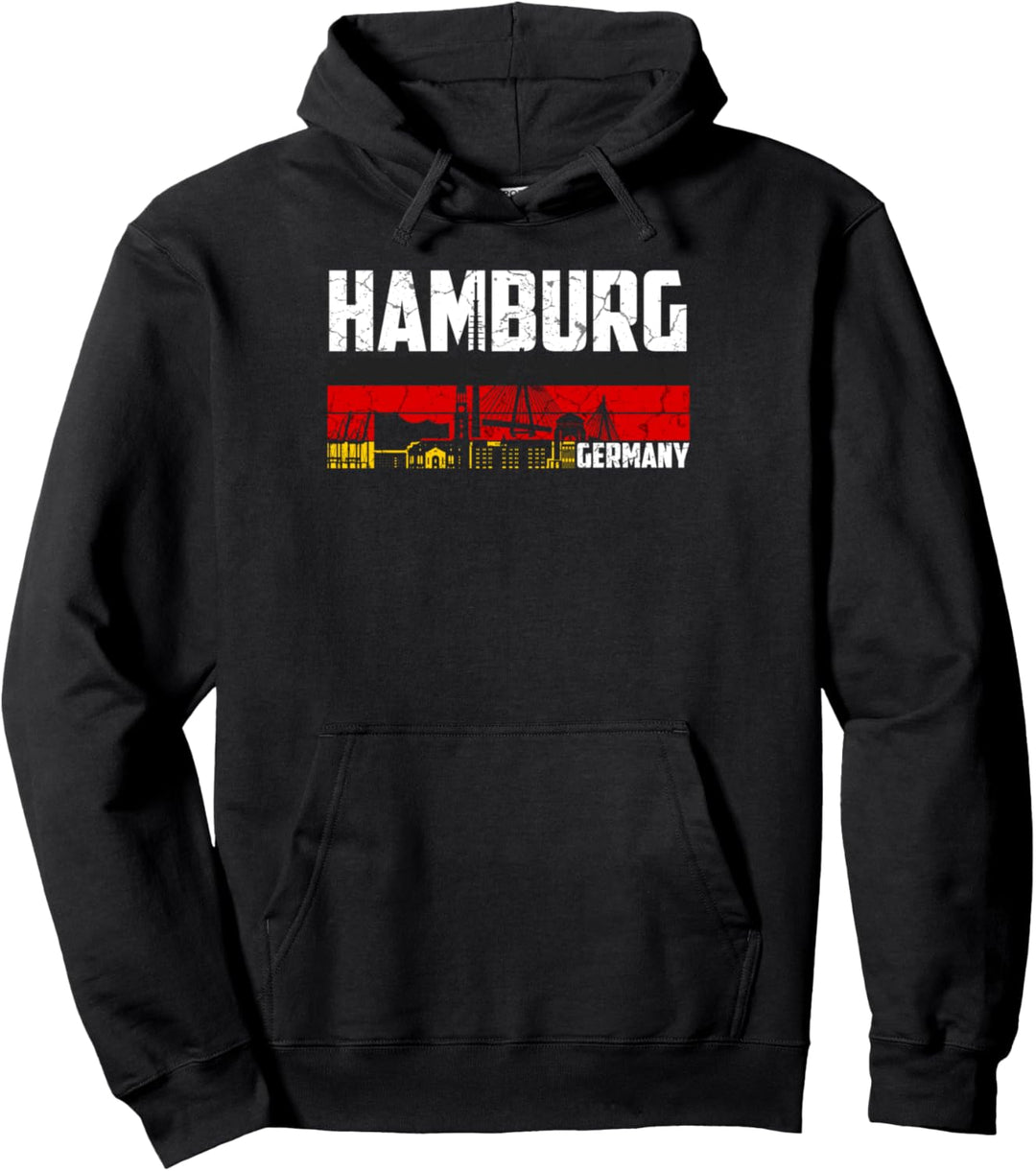 Mein Hamburg Skyline Deutschland Heimat Stadt Pullover Hoodie