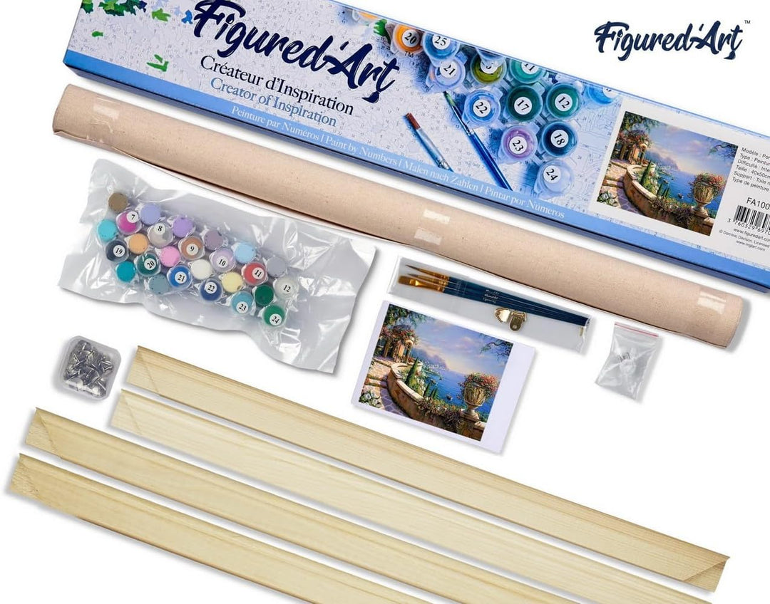 Figured'Art Malen Nach Zahlen Erwachsene Mit Rahmen Seesicht - Paint by Numbers Basteln DIY Bastelse