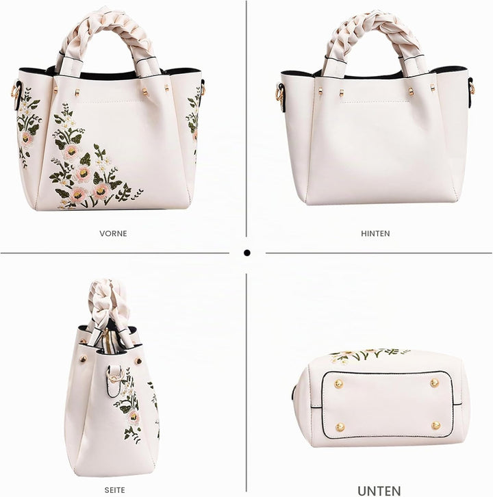 NICOLE &amp; DORIS Elegant Handtasche Damen Shopper Tote PU-Leder Henkeltasche Frauen Schultertasche Bes