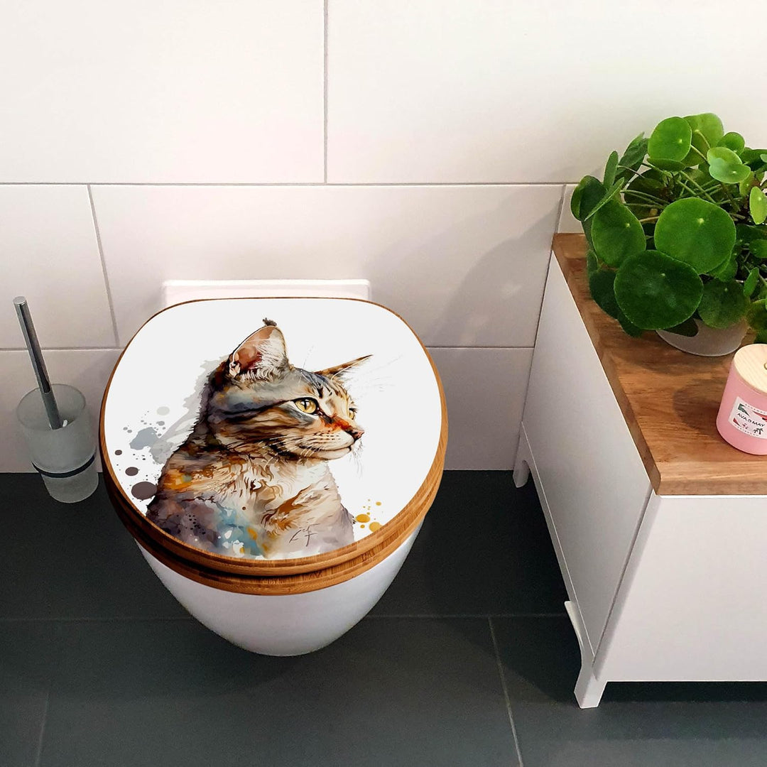 banjado Design WC Sitz Bambus Absenkautomatik 45,8x37,5cm - Toilettendeckel mit Absenkautomatik Holz