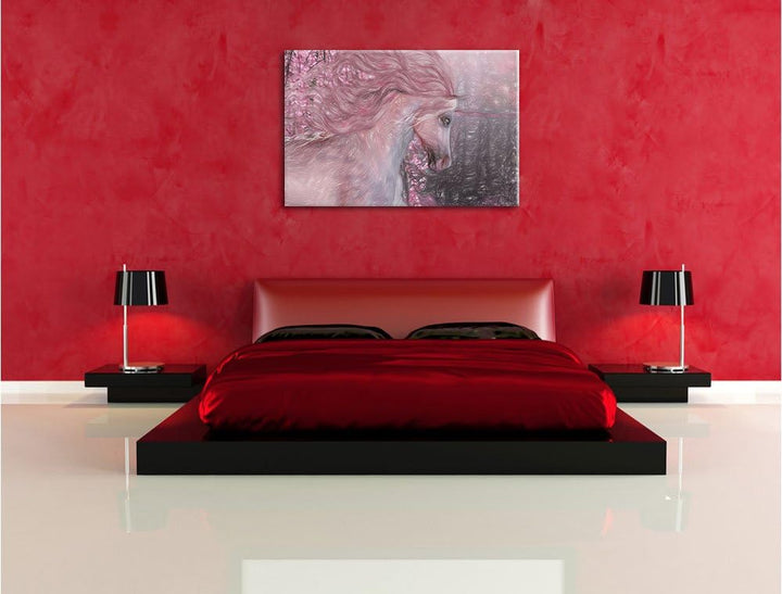 Pixxprint Einhorn als Leinwandbild/Grösse: 100x70 cm/Wandbild/Kunstdruck/fertig bespannt, 100x70