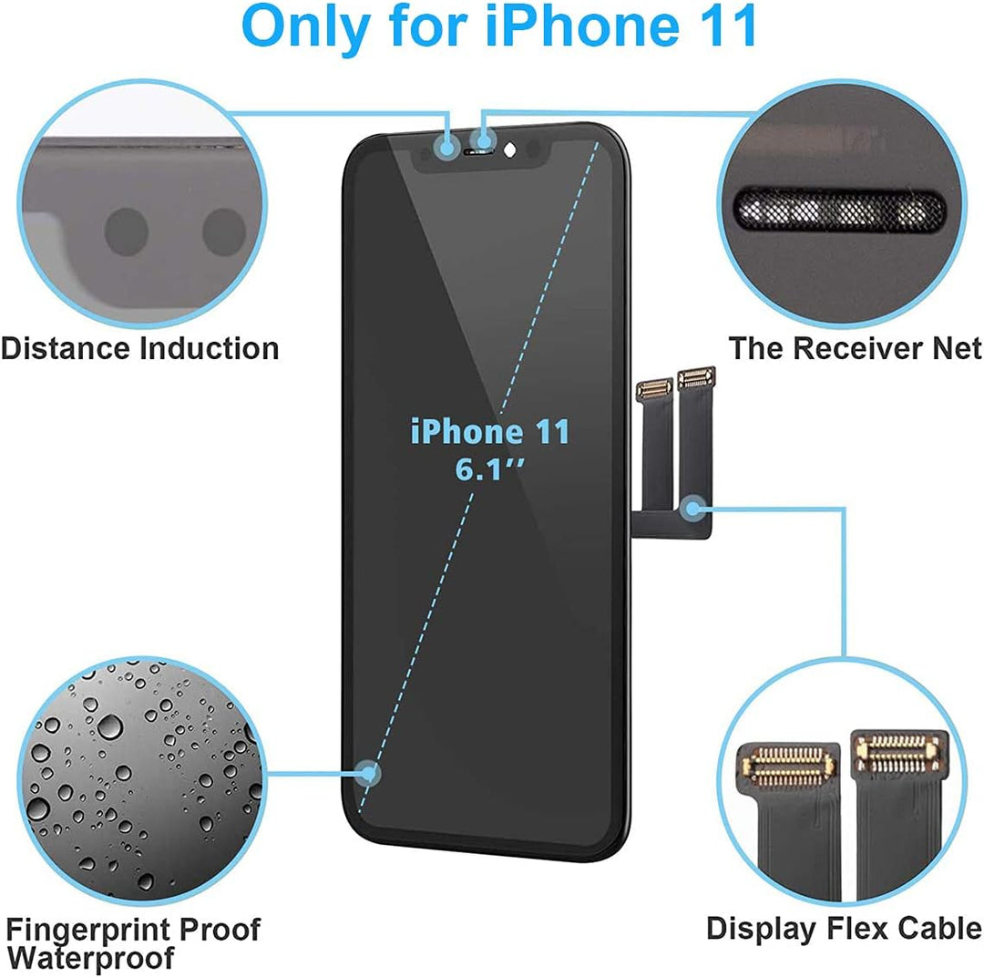 Hoonyer iPhone 11 Display with 3D Touch Function and Digitizer and Repair Kit (iPhone 11 Display), i