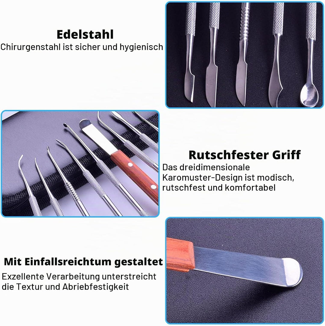 Nizirioo Modellierwerkzeug Modelierwerkzeugset Wachsschnitzer Werkzeuge: 10 Stück Töpferwerkzeug Set