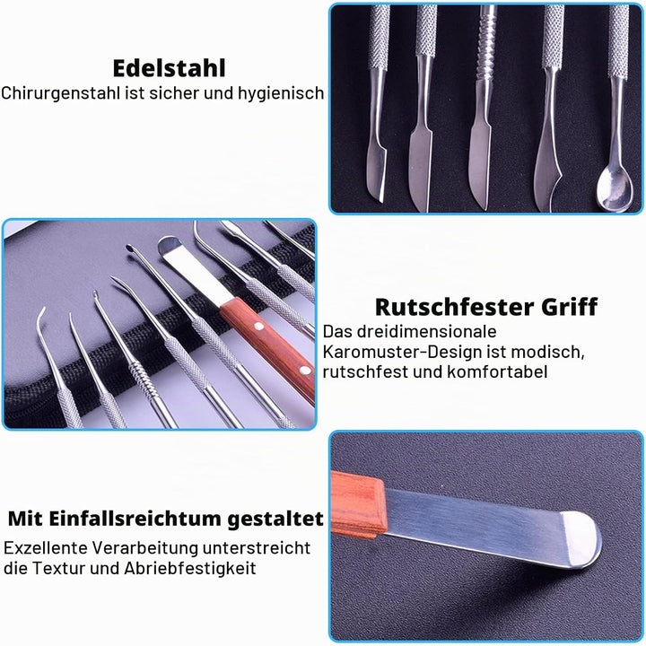 Nizirioo Modellierwerkzeug Modelierwerkzeugset Wachsschnitzer Werkzeuge: 10 Stück Töpferwerkzeug Set