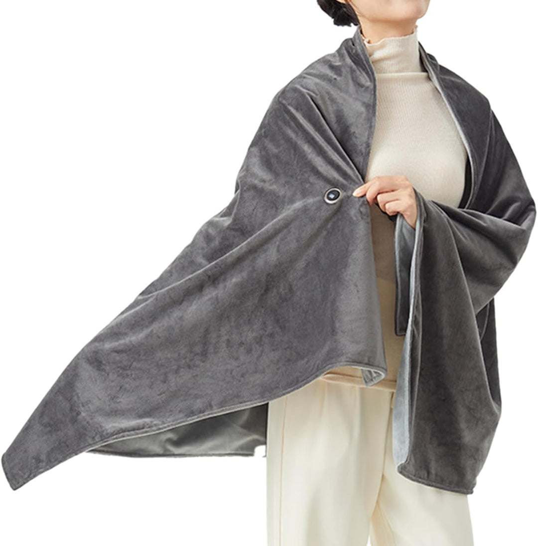 Beheizbare Wurfdecke,USB-aufladbarer tragbarer Umhang für den Winter | 3-Stufen Heizponcho für Damen