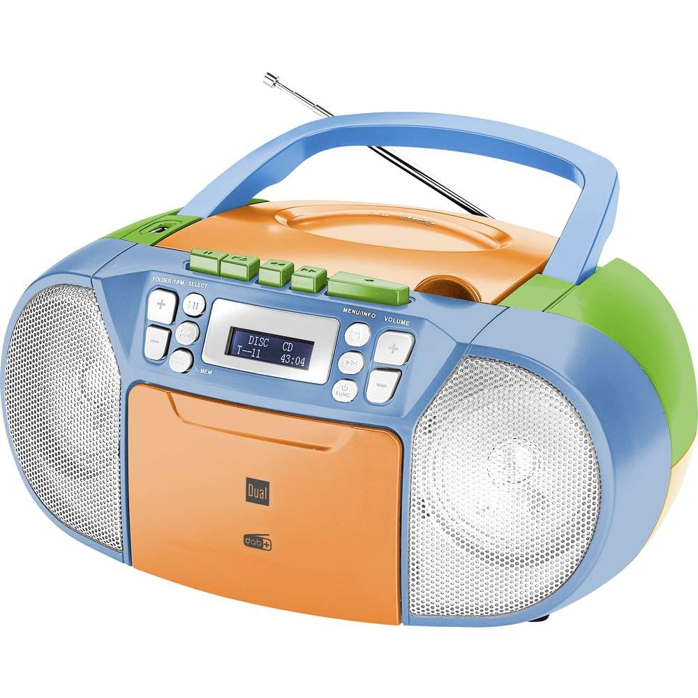 Dual DAB-P 210 Kassettenradio mit CD - DAB(+)/UKW-Radio Bunt, Bunt