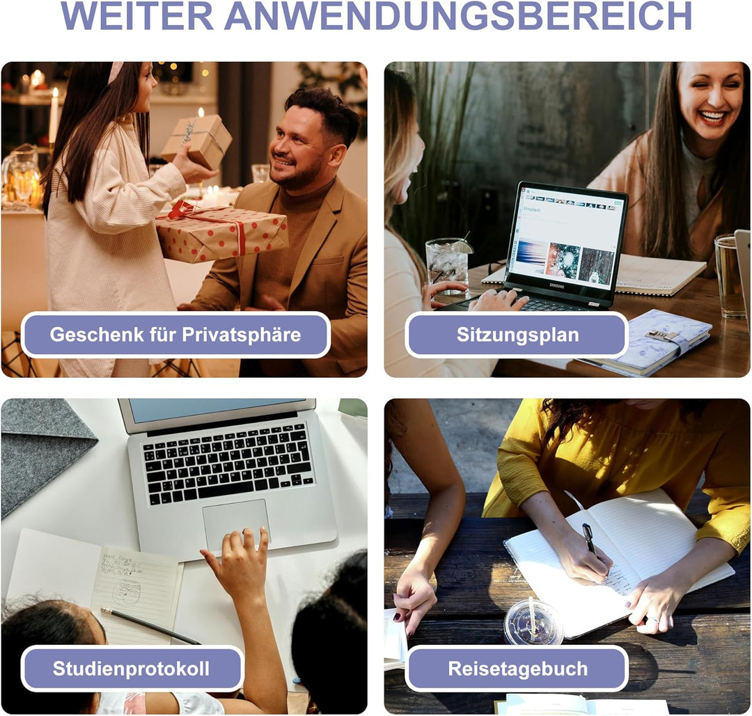 CAGIE Tagebuch mit Schloss für Mädchen und Frauen, A5 Tagebuch mit Schloss für 8 10 11 12 14 16 Jahr